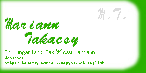 mariann takacsy business card